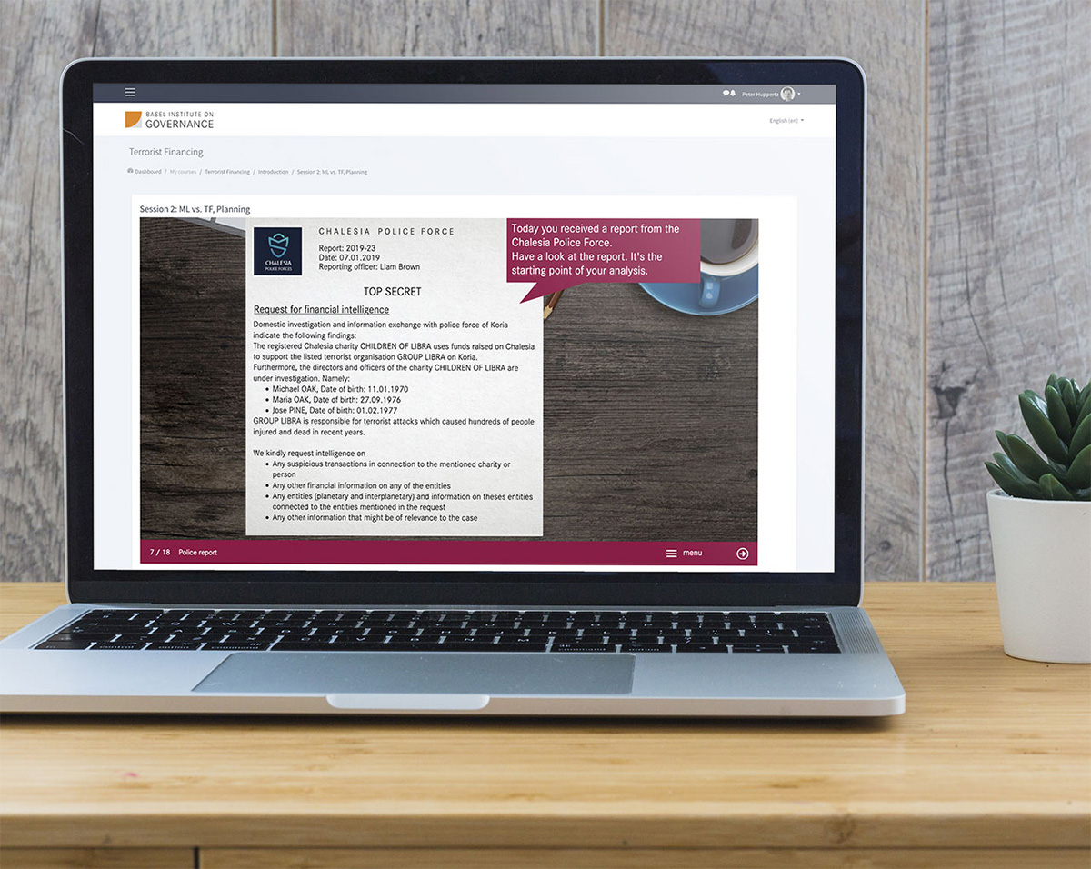 Terrorist Financing New free eLearning course in cooperation with the